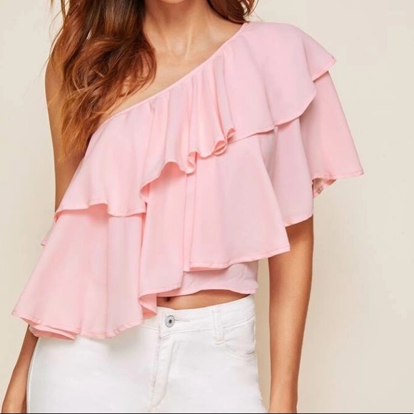 Pastel Pink Flounce Top - Picture 1 of 5